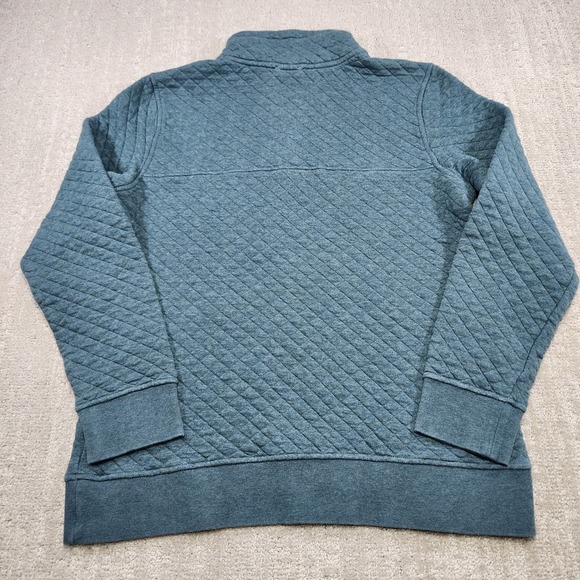 Patagonia Sweatshirt Women Medium Quilted Snap T Pullover Organic Cotton Gray - Picture 11 of 12